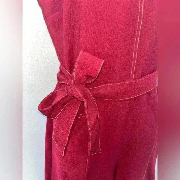 Anthropologie Greylin Jumpsuit Colleen Contrast Stitch belted sleeveless - Picture 5 of 13